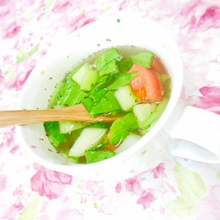 ❤青梗菜とトマトの玉葱・生姜スープ❤